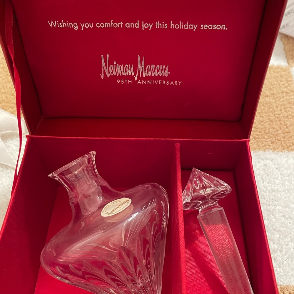Neiman Marcus Crystal Perfume Bottle Set in Red Box